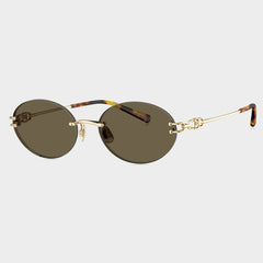 Bolon BX7008 A62 Women's Gold Rimless Titanium Sunglasses 56mm - Image 1