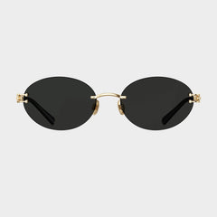 Bolon BX7008 C60 Women's Gold Rimless Metal Sunglasses 56mm - Image 2