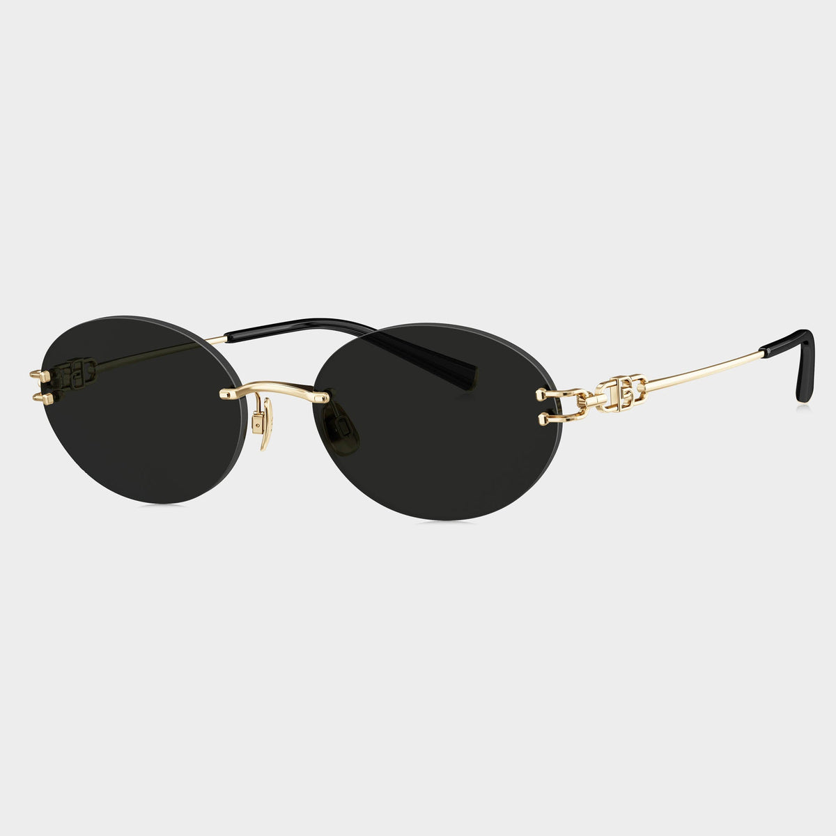 Bolon BX7008 C60 Women's Gold Rimless Metal Sunglasses 56mm - Image 1