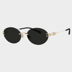 Bolon BX7008 C60 Women's Gold Rimless Metal Sunglasses 56mm - Image 1