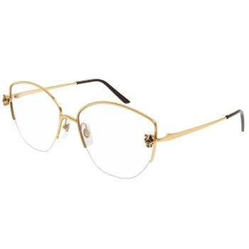 Cartier CT0370O Gold Semi Rim Eyewear